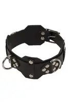 Ошейник VIP Leather Collar, Black кожа