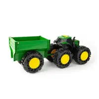 Машинка Трактор John Deere Kids Monster Treads з причепом та великими колесами (47353)