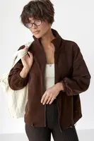 Флісова кофта на блискавці - коричневий цвет, 36р