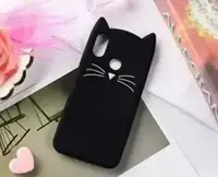 Силіконовий чохол для Xiaomi Mi A2 (Mi 6X) - 3D Cat (Кіт з вусами), Чорний