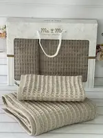 MaMe manhetten bej 2в1 вафельные полотенца (баня+лицо). Турция