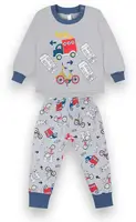 Пижама детская хлопковая для мальчика GABBI PGМ-21-12 Гонки Серый 92 12903