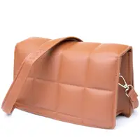 Горизонтальна м'яка сумка зі шкірозамінника Vintage sale_14909 Коричнева