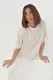 Однотонна жіноча футболка в стилі oversize - бежевий цвет, S