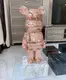 Фигурка Bearbrick розового цвета 50 см. Дизайнерская игрушка Беарбрик розовый. Фигурка для интерьера медведь