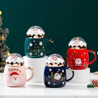 Кружка з кришкою новорічна Santa Claus 13660 400 мл синя