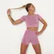 Комплект для фитнеса топ и шорты 18847 S розовый