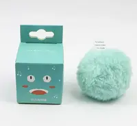 Интерактивная игрушка мячик мохнатый для кошек со звуками птиц 10080 5 см голубой