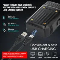 Електробритва VGR V-363 з USB-зарядкою та акумулятором ∙ Бритва VGR V-363 – сіткова електробритва для подорожей