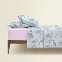 Двуспальное постельное белье с простыней на резинке APPLE FLOWERS CS3