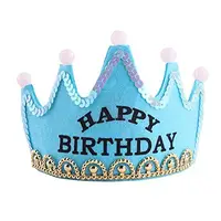 Корона с подсветкой "Happy Birthday", голубая