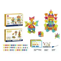 Конструктор Builder, 224 детали, маркер пиши-стирай, карточки с заданиями. Multicolor (163328)