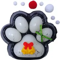 Лапка-антистресс (11 см) новогодняя таба, белая серединка