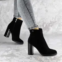 Женские ботильоны на каблуке Fashion Loki 1459 40 размер 25,5 см Черный