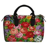 Сумка бочонок Barrel Цветочная вышивка 28x18x17 см (SB_UKR025_BL)