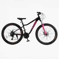 Велосипед Спортивний 27.5 дюймів Corso ELYSIUM LS-708 обладнання Shimano алюмінієва рама 15.5 дюймів 21 швидкість. Black and Pink (165893)
