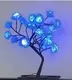 Декоративная настольная лампа дерево LED роза синяя
