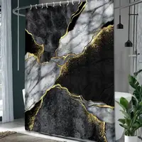 Шторка для душа и ванной комнаты 180x200 см с водоотталкивающая,штора в ванную и душевую с мраморным принтом