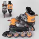 Роликовые коньки 02-S Best Roller колеса PU светятся. Grey and Orange (размер 30-33) (98932)