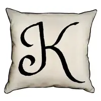 Подушка с мешковины Английская буква K 45x45 см (45PHB_ABC022_WH)