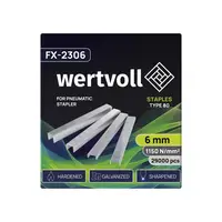 Скоби загартовані для пневмотеплера WERTVOLL, тип 80, 6 мм/12.8х0.95 мм, 29000 шт. Gray (FX-2306)