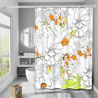 Шторка для ванны и душа и из полиэстера водонепроницаемая Bathlux 180x180 см с кольцами для ванной комнаты