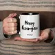 Кружка "Merry Kissmyass", Черный, английский, Деревянная подарочная коробка с гравировкой, 330 мл