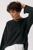 Однотонний вільний лонг - чорний цвет, ONE SIZE
