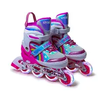 Раздвижные ролики Scale Sports размер 30-33 (светящиеся колеса). Rainbow Pink (1321129287)