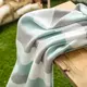 Плед вязаный и шапочка полоса ТM PAPAELLA 70х90 см св/зелений