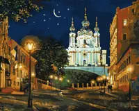 Картина по номерам KHO2160 Вечерний Киев ©Сергей Брандт 40*50см Идейка