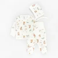 Комплект для малышей рубашка ползуны шапочка Bunnies