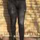 Теплые женские лосины с начесом "JuJube" в стиле джинсов Art-839 L-3XL 44-52 Чорні
