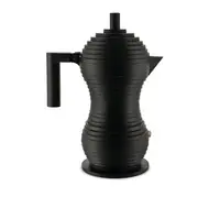 Гейзерная кофеварка 300 мл Alessi Pulcina на 6 чашек черная