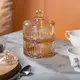 Конфетница стеклянная с крышкой Ø 10 см двухъярусная конфетница коричневая HP-YH-74
