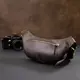 Бананка в винтажной коже GRANDE PELLE 11154 Коричневая
