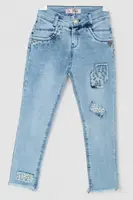 Джинсы для девочек, цвет голубой, 247R700-1