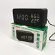 Электронные настольные часы VST-862S-6 черные с белой подсветкой, с датчиками температуры и влажности.