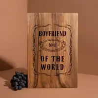 Доска разделочная M "Boyfriend №1 of the world" из ореха