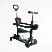 Самокат 5 в 1 Best Scooter, PU колеса с подсветкой. Black and Green (163312)