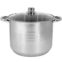 Каструля з кришкою Kamille KM-5404 10.5 л 26 см срібляста
