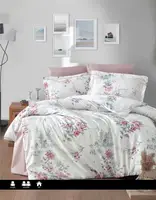 Полуторное Турецкое Постельное Белье First Choice Cotton Satin Leena Powder 160х220см