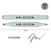 Маркер спиртовий Santi Brush SA-CG4 390928 холодний сірий 4