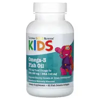 Жирные кислоты California Gold Nutrition Kids Omega-3 Fish Oil Chewables, 60 рыбных капсул Клубника