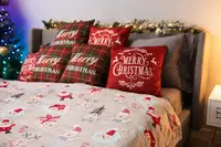Плед Ardesto Flannel Різдвяні котики ART0120PB 160х200 см бежевий