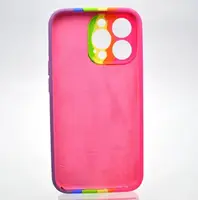 Силіконовий чохол для iPhone 13 Pro Max - Rainbow, Різнокольоровий / Рожевий