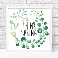 Постер в рамке Think spring 30x30 см (WKMT_21M010_WH)
