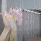 Тюль (3х2,7м.) органза с цветочным принтом. Цвет белый с розово-золотистым цветом. Код 1423т 42-0218