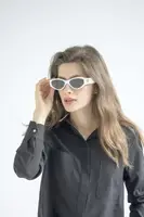 Солнцезащитные женские очки, белые  0128-4