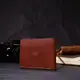 Компактный кошелек из натуральной кожи без застежки GRANDE PELLE 11661 Коричневый